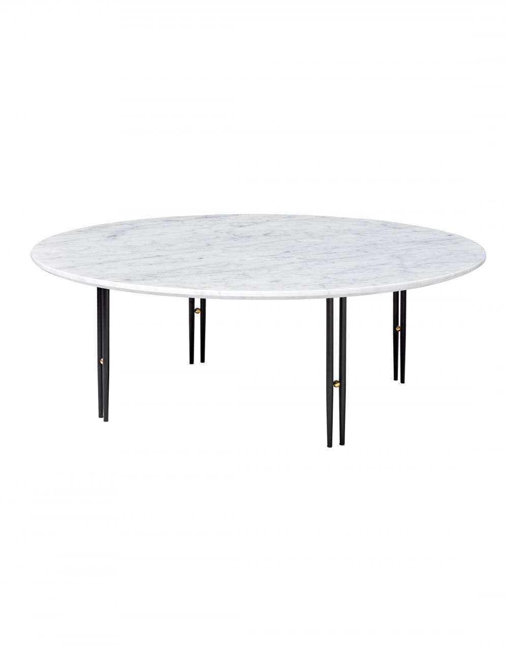 Gubi Ioi Coffee Table 100cm Black Semi Matt Base Carrara Marble White Grey Designer Furniture From Holloways Of Ludlow