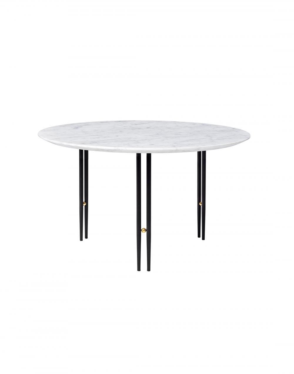 Gubi Ioi Coffee Table 70cm Black Semi Matt Base Carrara Marble White Grey Designer Furniture From Holloways Of Ludlow