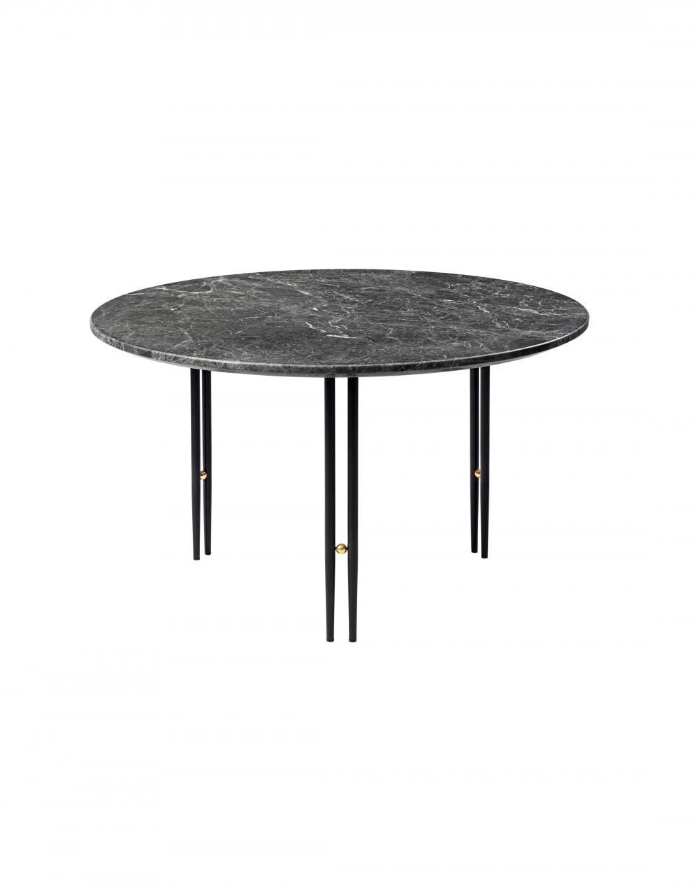 Gubi Ioi Coffee Table 70cm Black Semi Matt Base Emperador Marble Grey Grey Designer Furniture From Holloways Of Ludlow