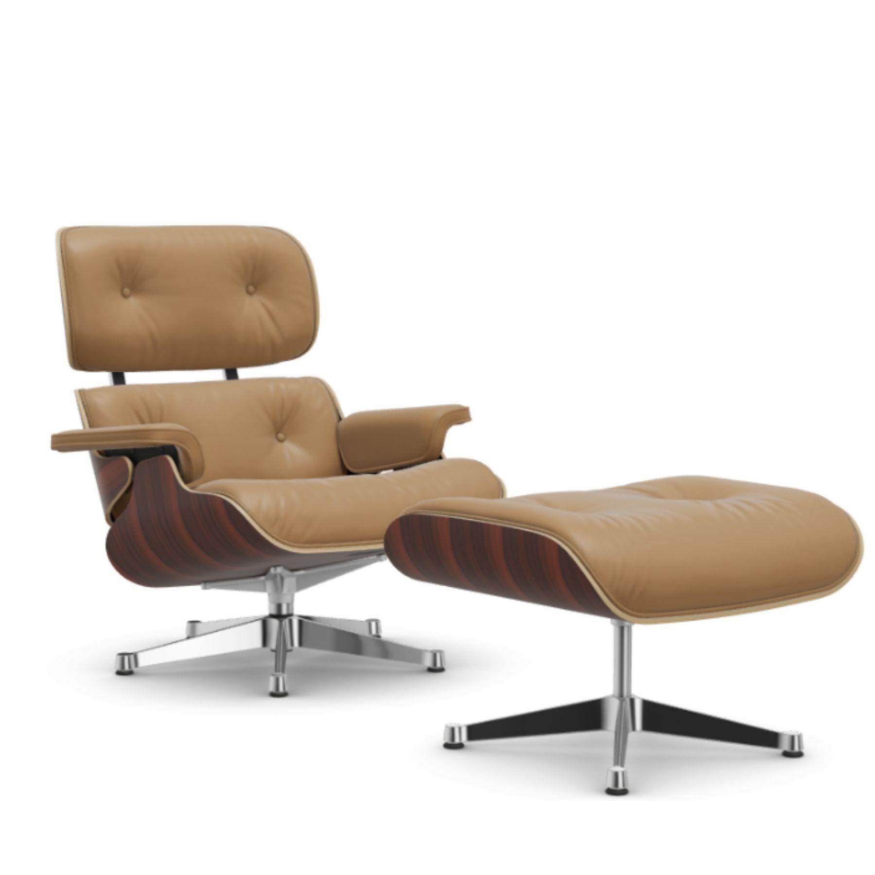 Vitra Eames Classic Lounge Chair Santos Palisander Leather Natural F Caramel Polished Aluminium With Ottoman Light Wood Designer Furniture From Ho
