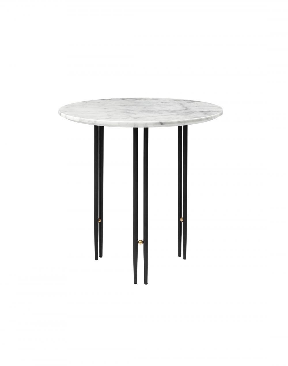 Gubi Ioi Coffee Table 50cm Black Semi Matt Base Carrara Marble White Grey Designer Furniture From Holloways Of Ludlow