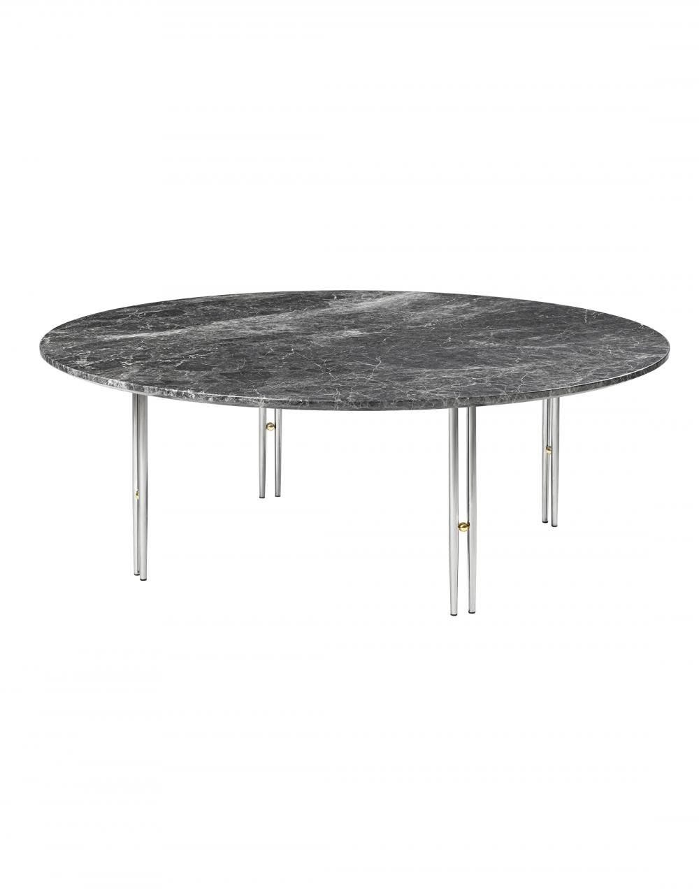 Gubi Ioi Coffee Table 100cm Chrome Base Emperador Marble Grey Grey Designer Furniture From Holloways Of Ludlow