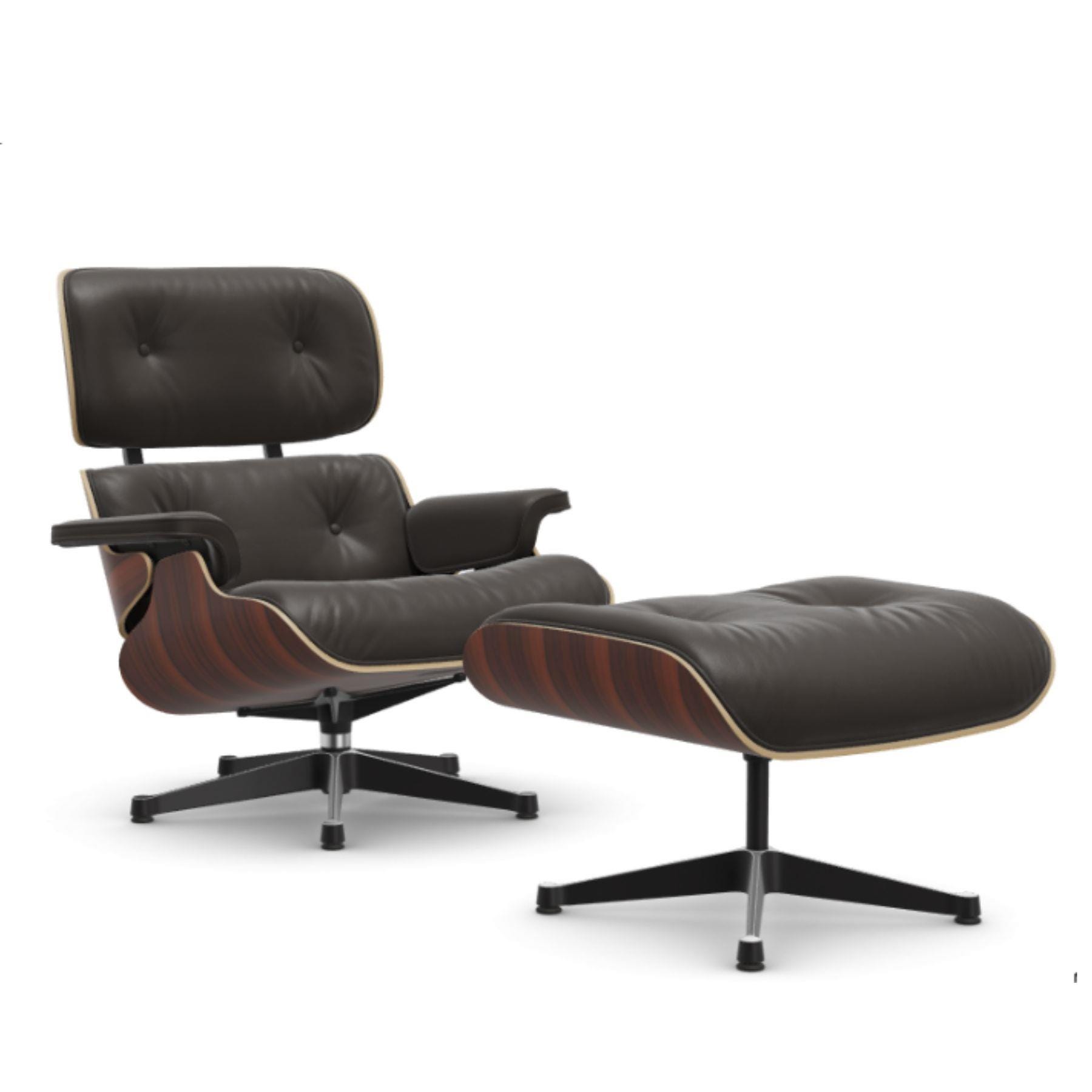 Vitra Eames Classic Lounge Chair Santos Palisander Leather Natural F Chocolate Polished Black With Ottoman Light Wood Designer Furniture From Holl