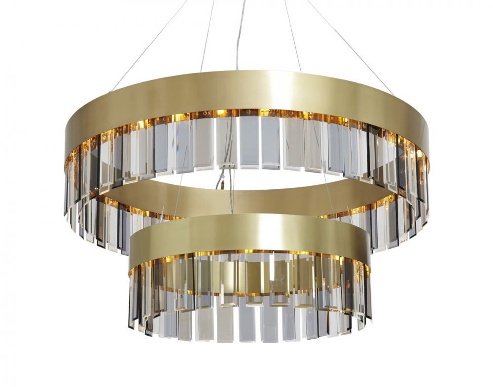 Cto Lighting Solaris Twin Pendant Satin Brass Brassgold Designer Pendant Lighting