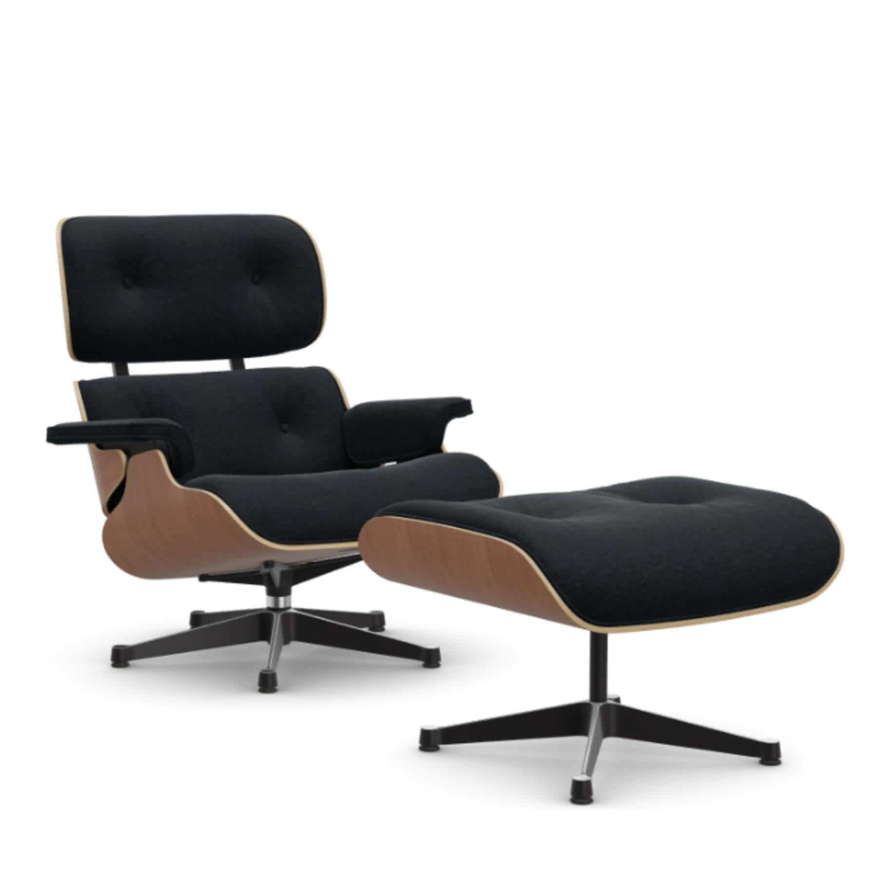 Vitra Eames Lounge Chair American Cherry Nubia Black Anthracite Polished Black With Ottoman Light Wood Designer Furniture From Holloways Of Ludlow