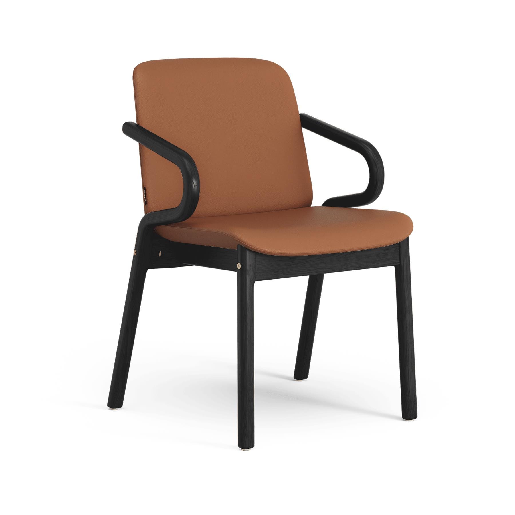 Swedese Amstelle Armchair Black Ash Nordic Cognac Leather Brown Designer Furniture From Holloways Of Ludlow