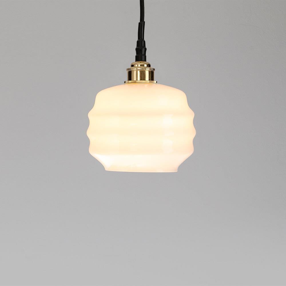 Old School Electric Deco Bathroom Pendant Light Small Polished Brass White Designer Pendant Lighting