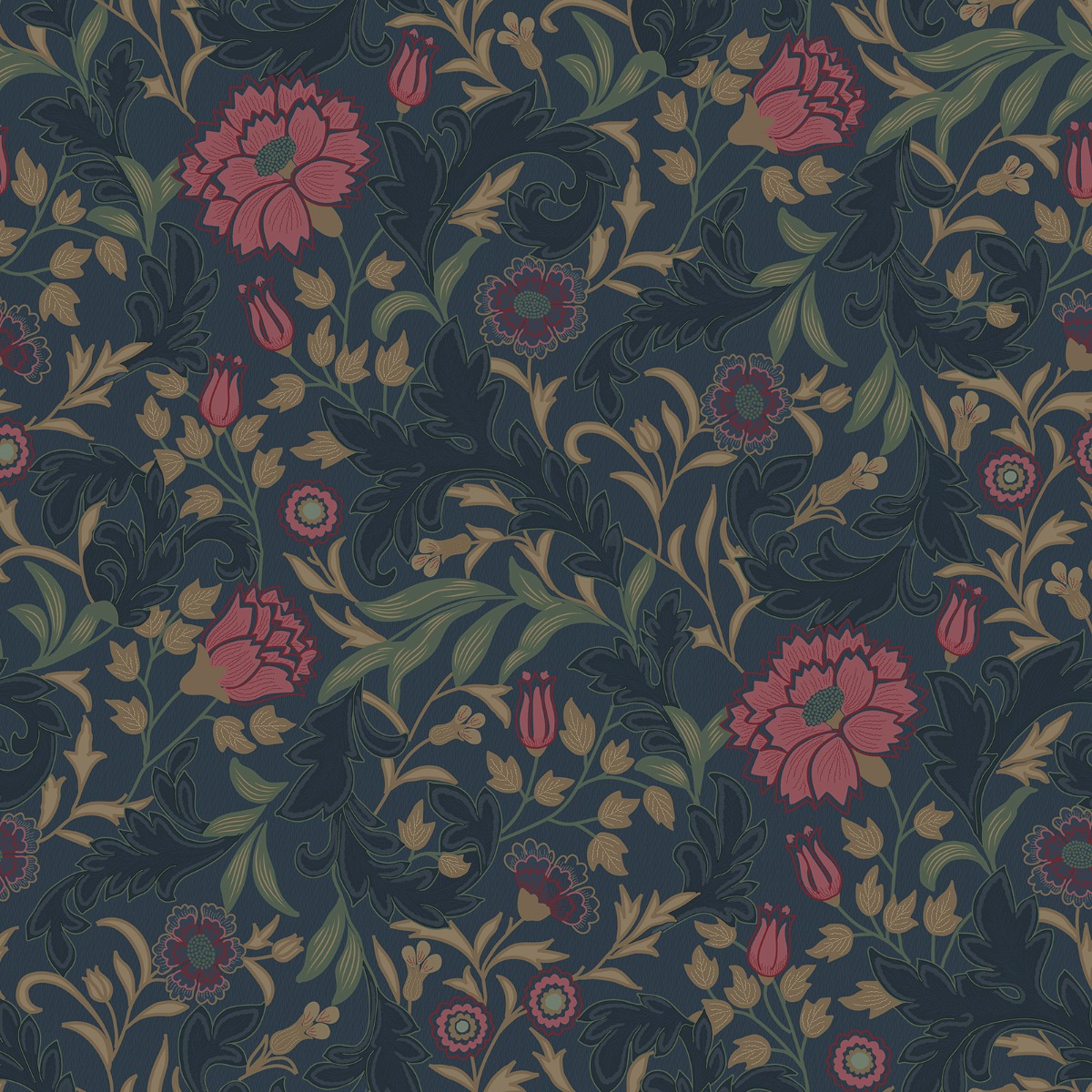Bilbury Heavyweight Vinyl Wallpaper Navy Holden Opus 36304