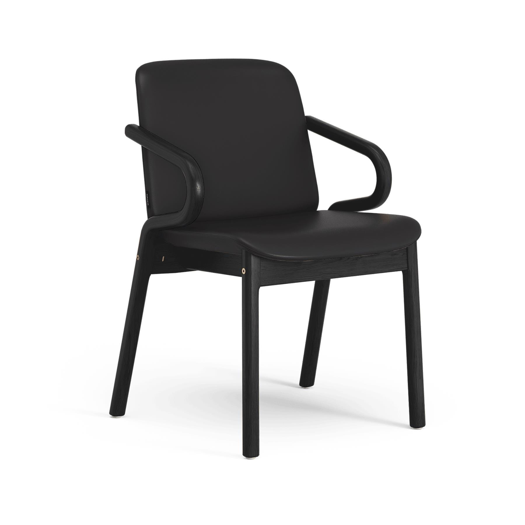Swedese Amstelle Armchair Black Ash Soft Black Leather Designer Furniture From Holloways Of Ludlow