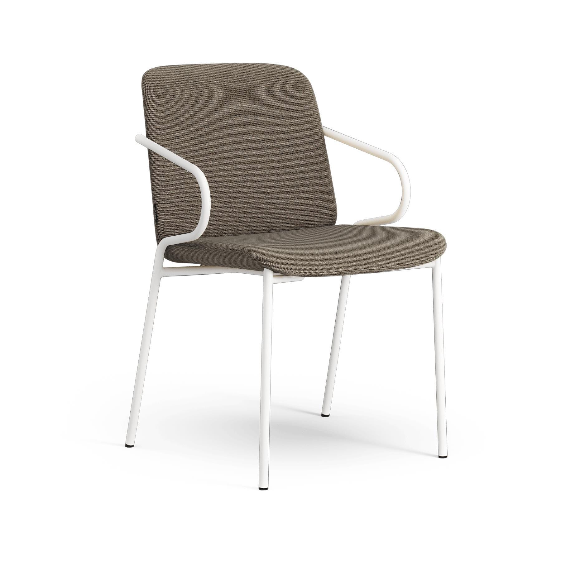 Swedese Amstelle Armchair Metal Frame White Steel Main Line Flax 23 Brown Designer Furniture From Holloways Of Ludlow