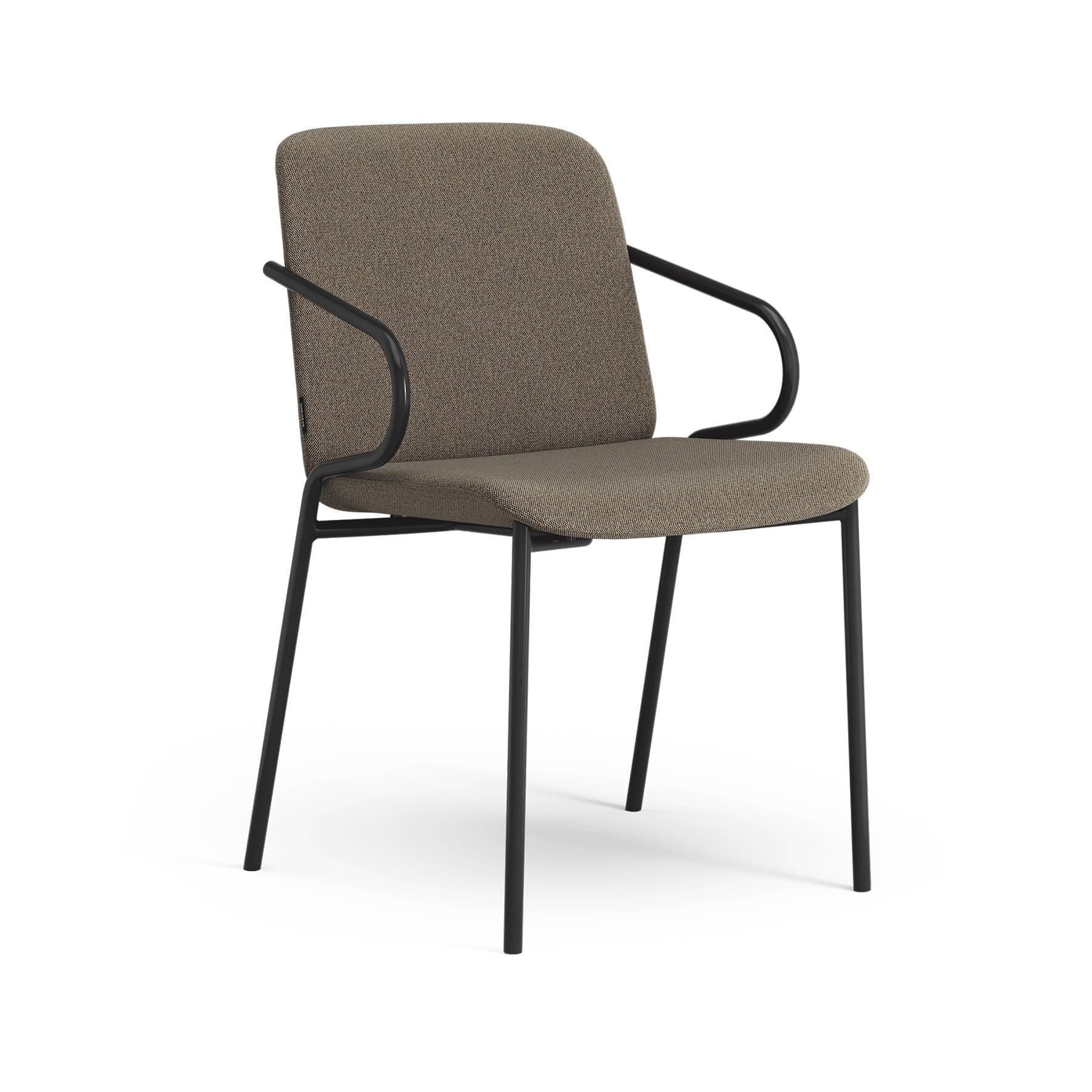 Swedese Amstelle Armchair Metal Frame Black Steel Main Line Flax 23 Brown Designer Furniture From Holloways Of Ludlow