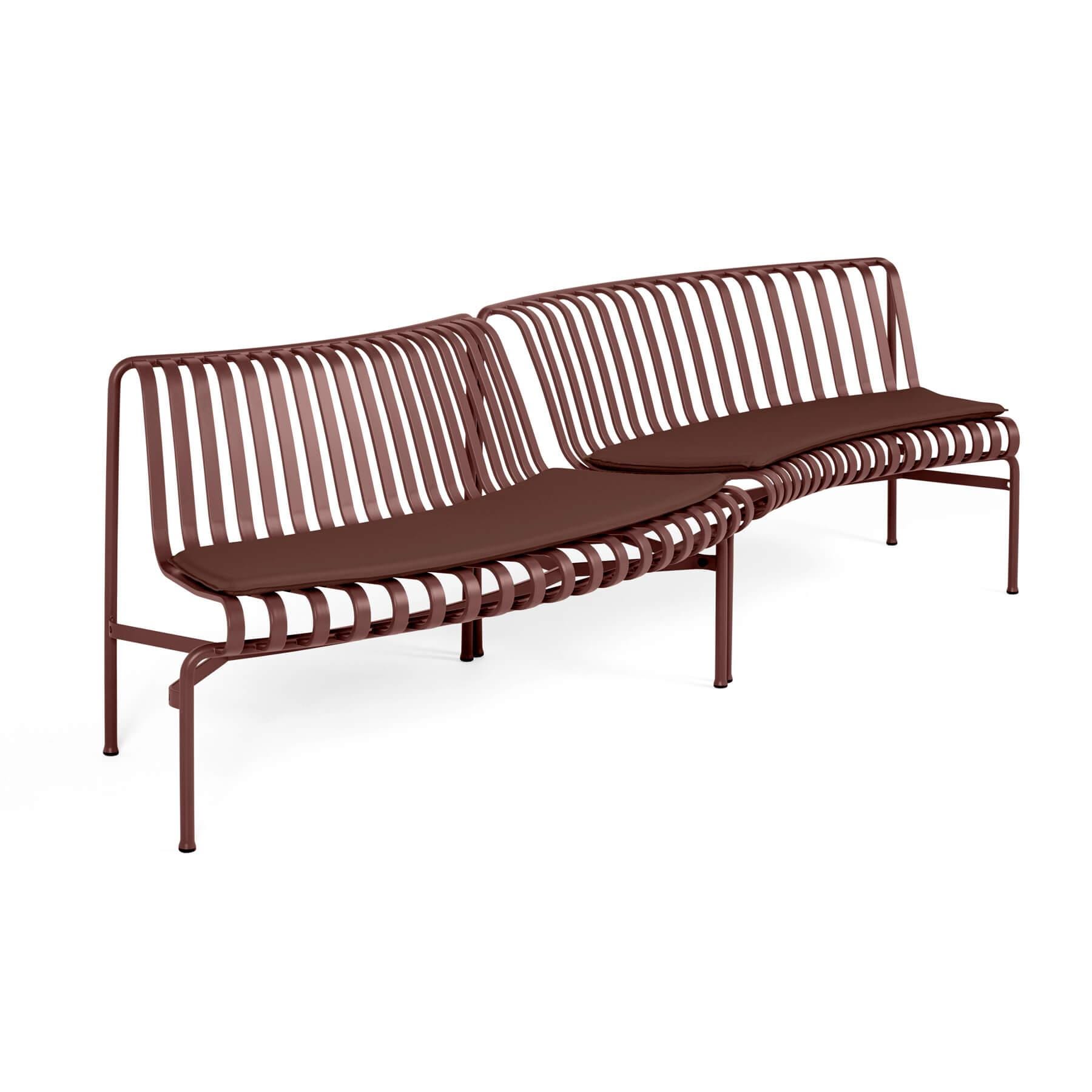 Hay Palissade Park Dining Bench In Out Cushions Iron Red Designer Furniture From Holloways Of Ludlow