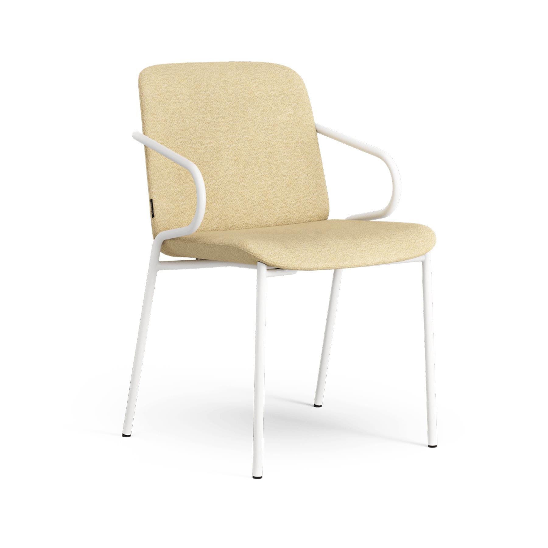 Swedese Amstelle Armchair Metal Frame White Steel Ecriture 0410 Cream Designer Furniture From Holloways Of Ludlow