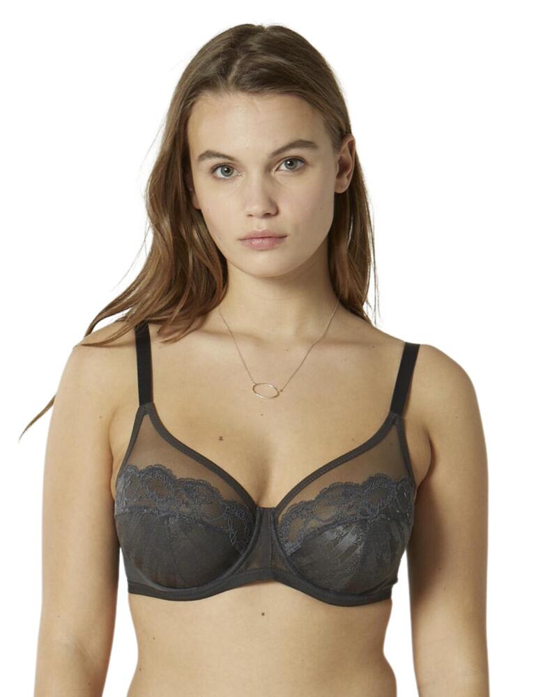Bras for fuller busts don't have to be simple and bland, and this full support bra from the Pas De Deux range at Maison Lejaby proves it! Designed to give your bust brilliant support in a feminine, elegant design, this bra works wonders for all occasions. The cups are a three-piece design with a full shape and underwire to offer the full breast support. The upper cup is sheer to provide a balcony-alluding effect. The bottom cups are fully lined for optimal comfort and fit and embellished with delicate floral lace detailing to ooze grace.  Supportive and elegant design Underwired 3-piece, full cups Sheer top cup Fully lined bottom cup Delicate floral lace detailing Adjustable straps Hook and eye closure Composition: 79% Polyamide &pipe; 21% Elastane Listed in UK sizes  49809-90058-1229910 20837  Full Cup Bra