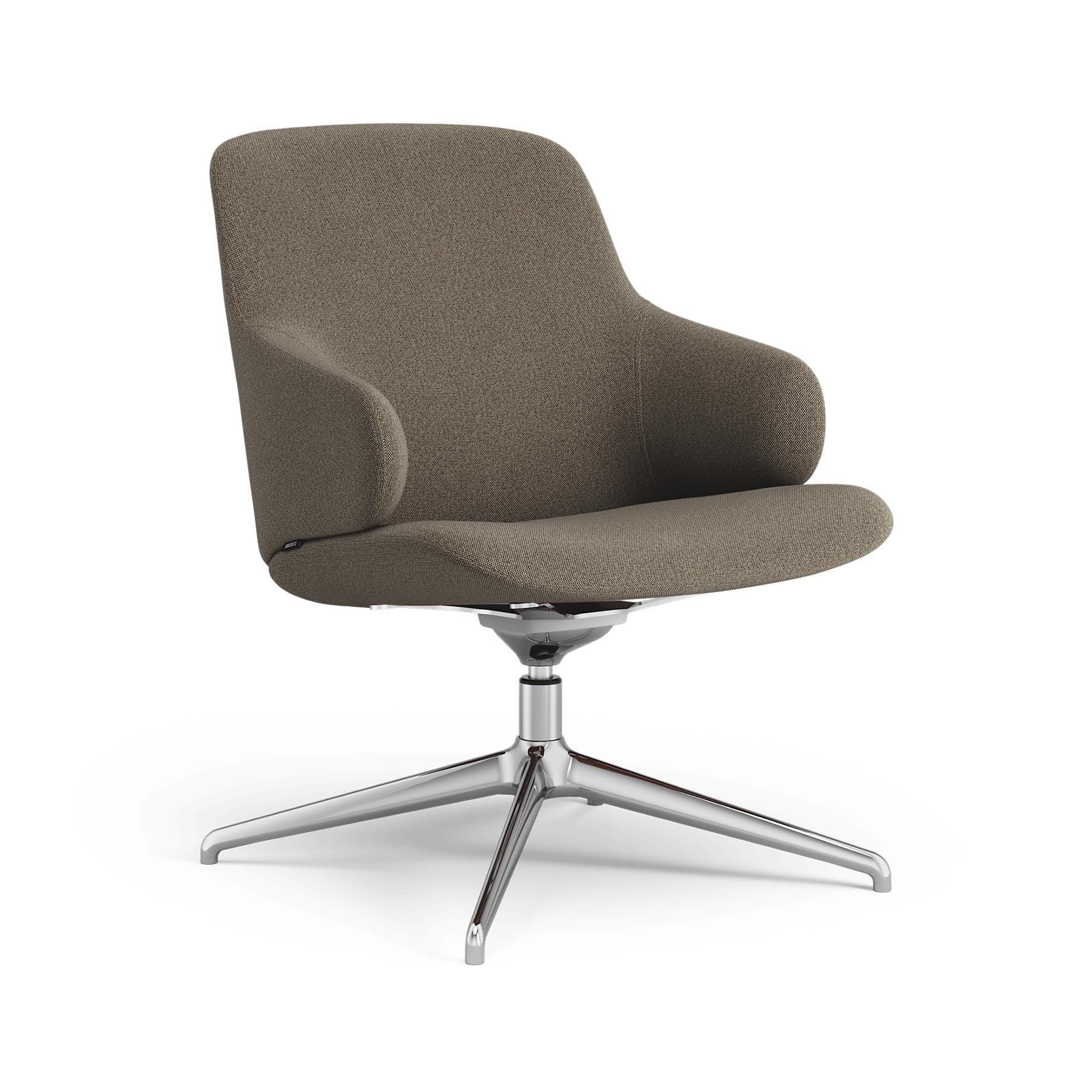 Swedese Amstelle Easy Chair Swivel Polished Aluminium Main Line Flax 23 Brown Designer Furniture From Holloways Of Ludlow