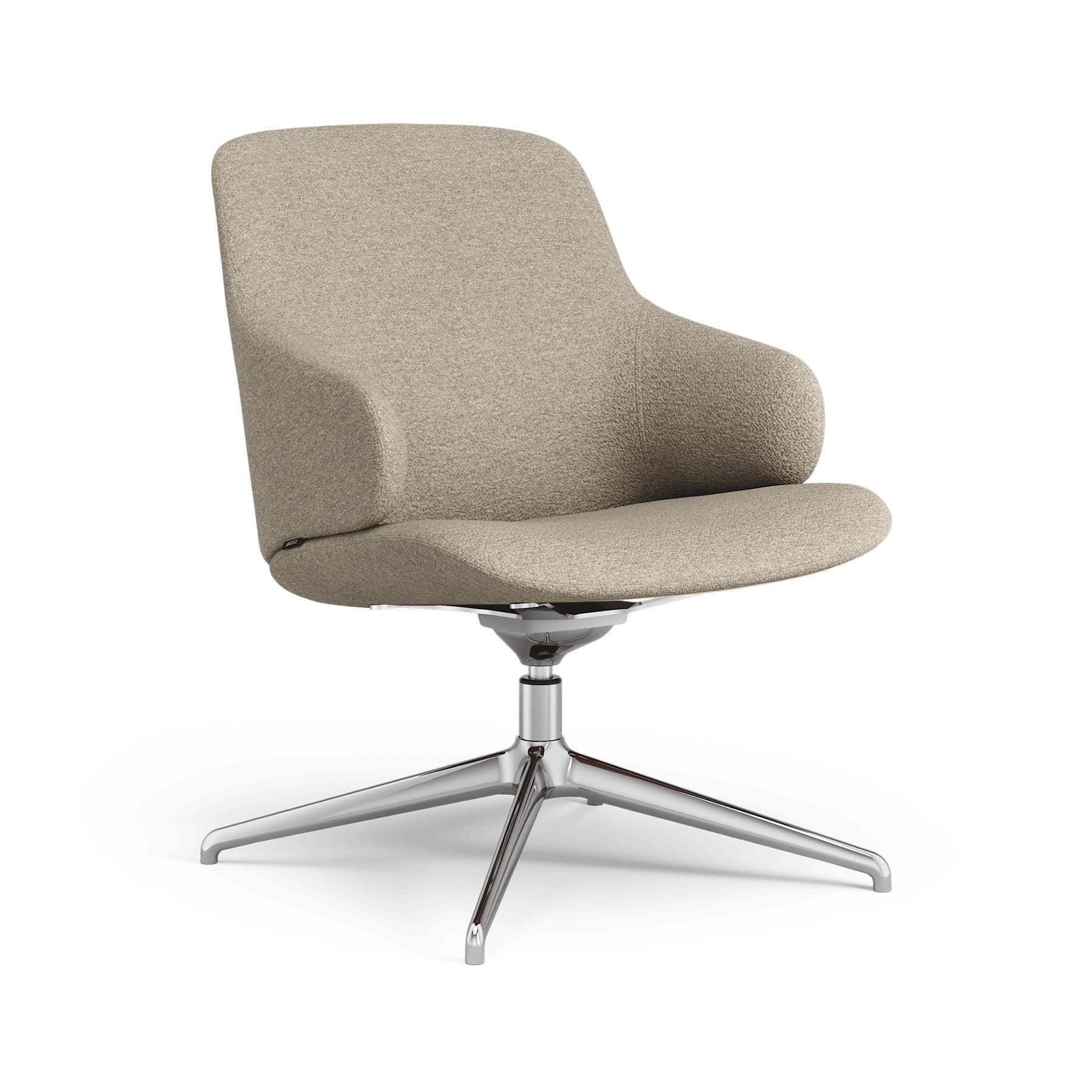 Swedese Amstelle Easy Chair Swivel Polished Aluminium Barnum 02 Brown Designer Furniture From Holloways Of Ludlow