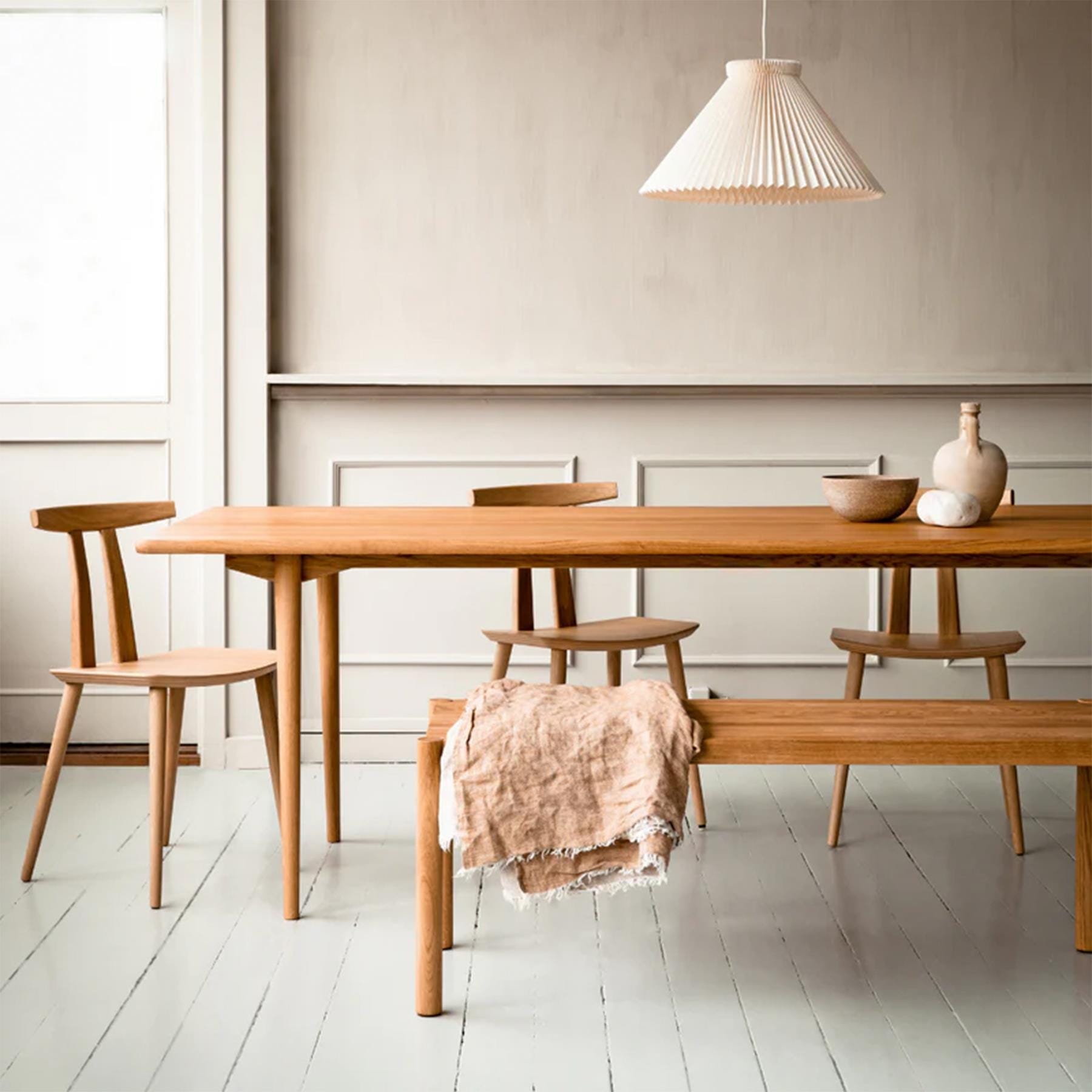 Make Nordic Holmen Rectangular Dining Table Large Natural Oak Length 260cm Width 80cm Without Extra Leaves Light Wood Designer Furniture From