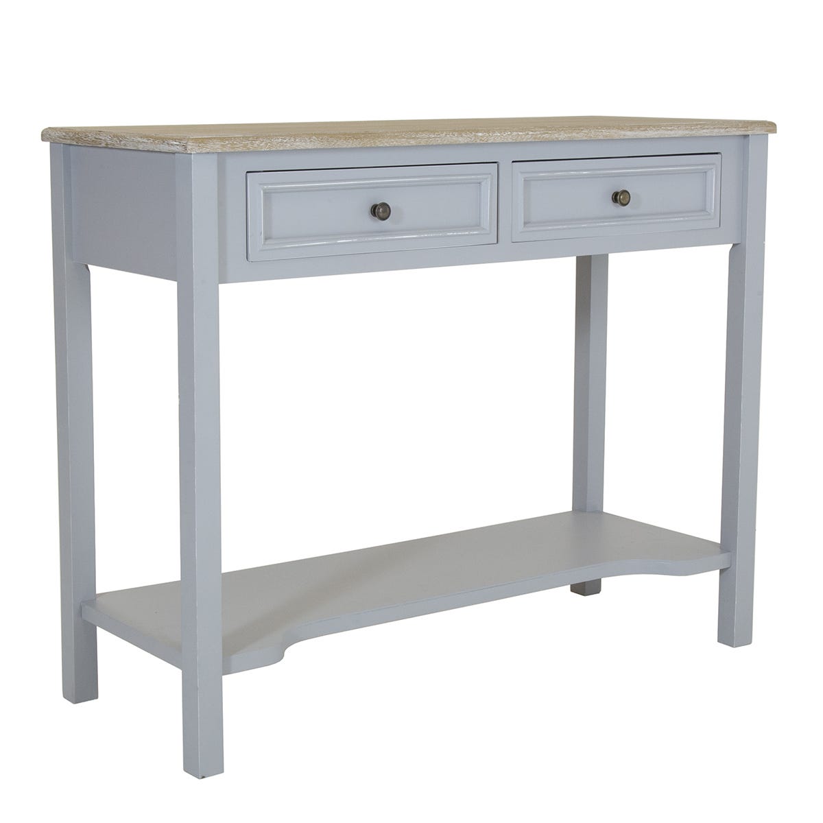 Charles Bentley Loxley 2 Drawer Console Table Grey