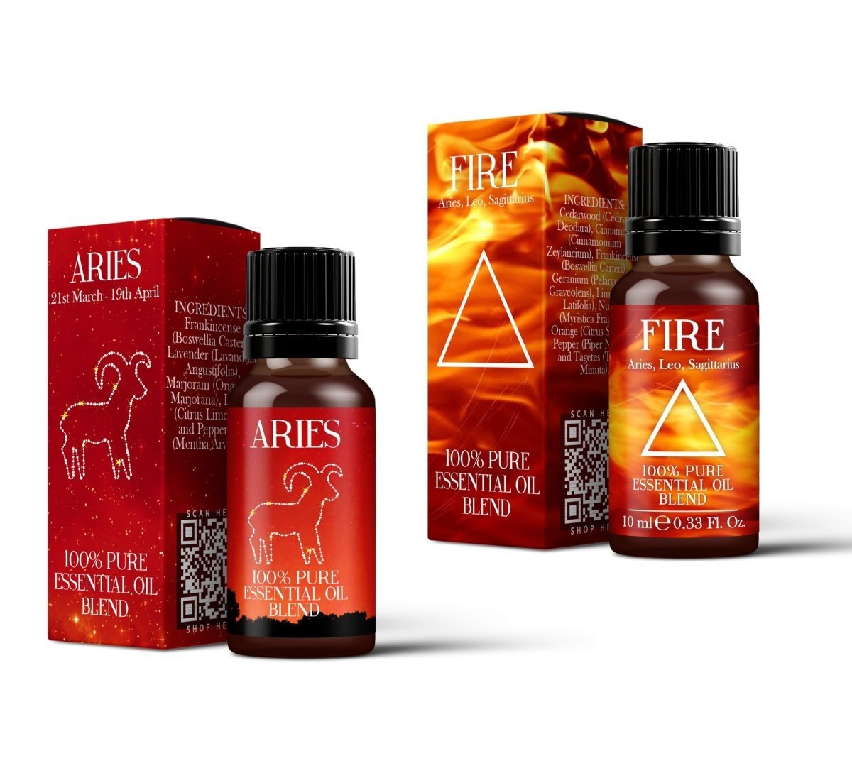 Image of Fire Element & Aries Zodiac Sign Astrology Essential Oil Blend Twin Pack (2x10ml)