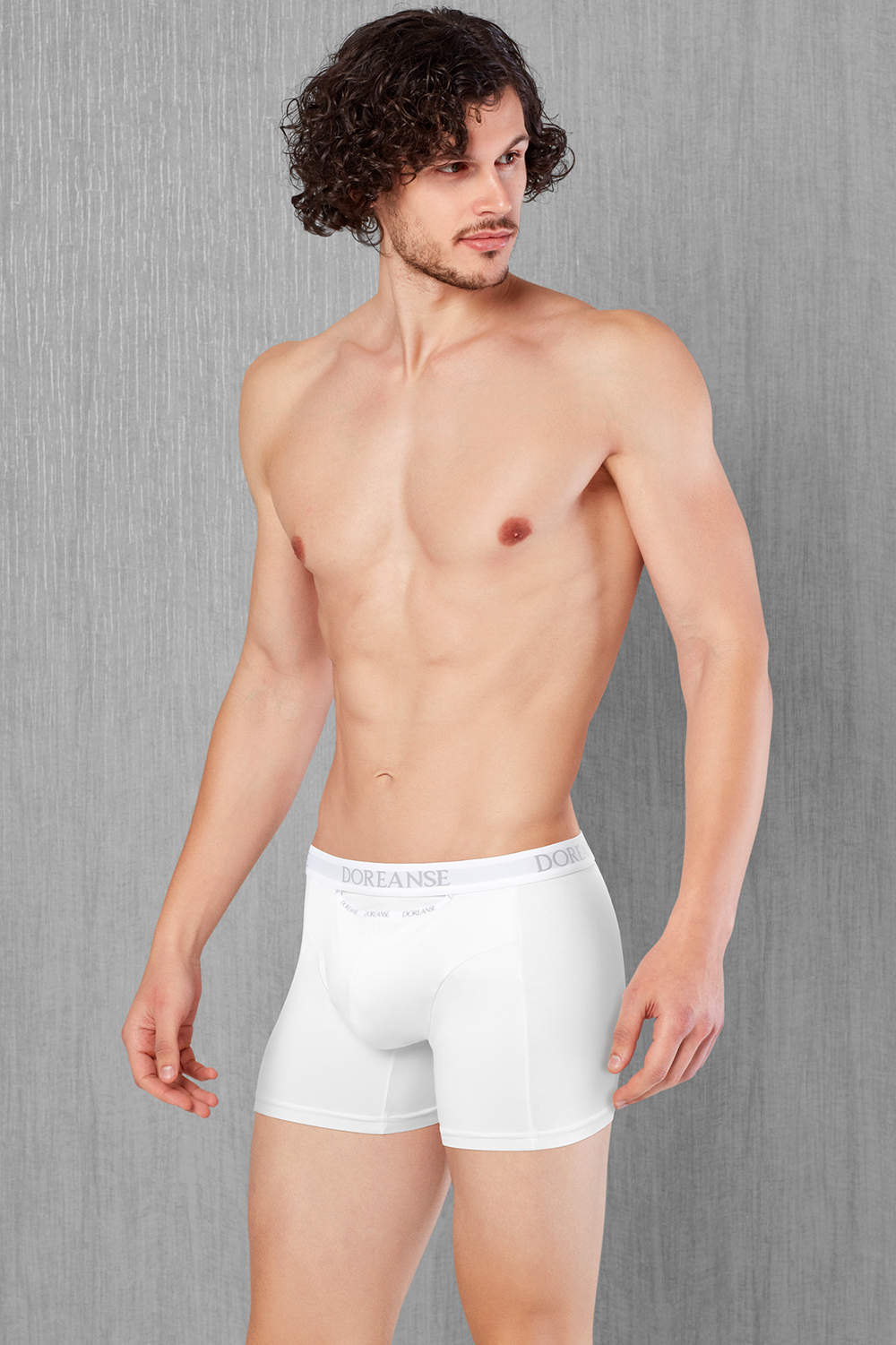 Shop luxury Doreanse 1790 Cotton Premium Horizontal Fly Boxer Brief men’s underwear trunk. Fine male maxi short underpants. Buy online. Ship worldwide