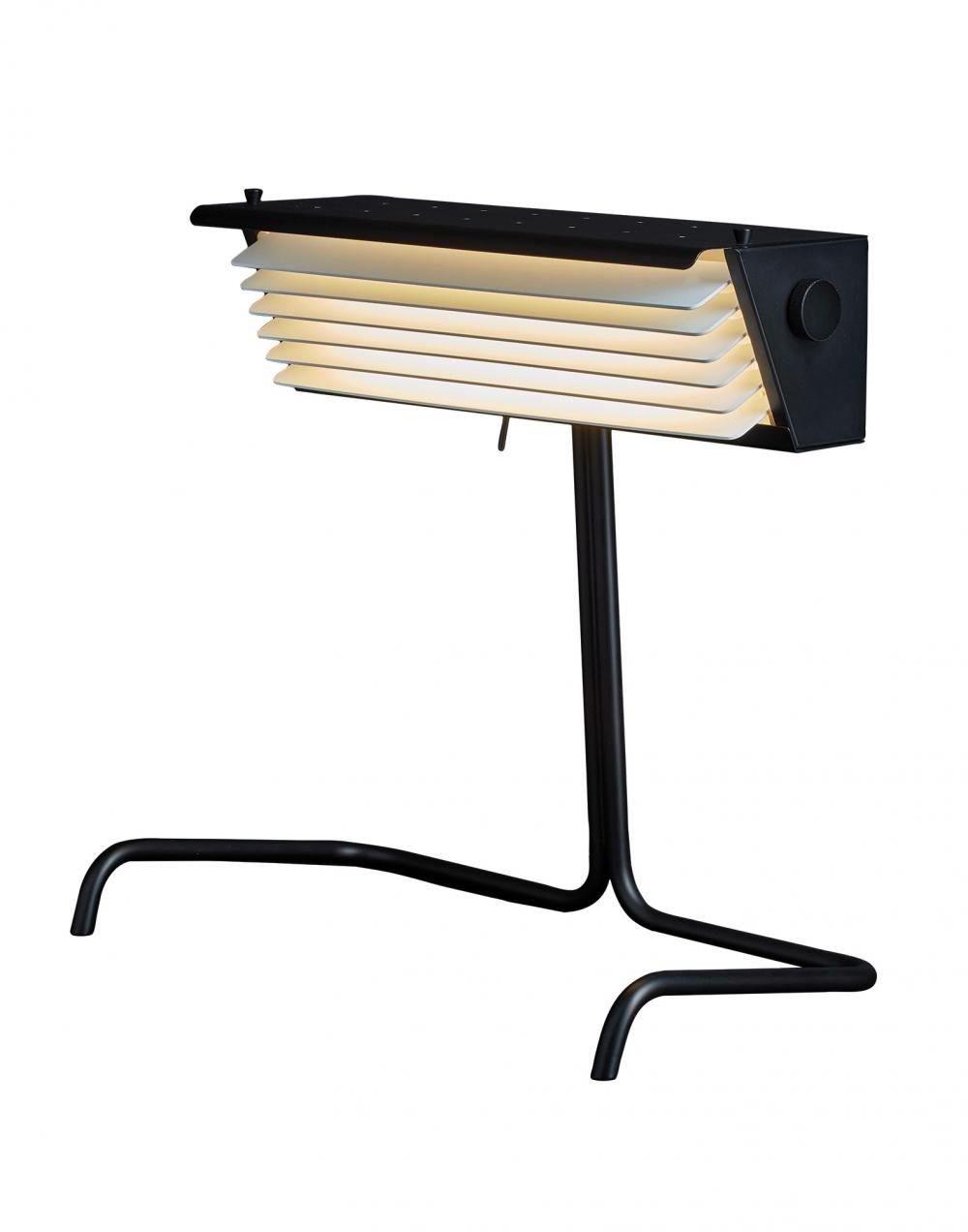 Biny Table Light Black Body White Blinds