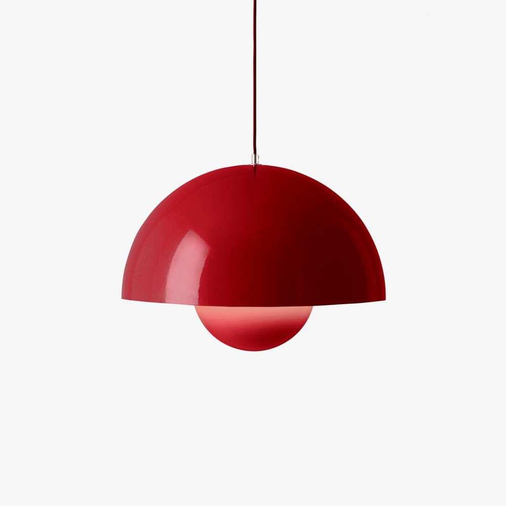 Tradition Vp2 Flowerpot Pendant Vermilion Red Designer Pendant Lighting