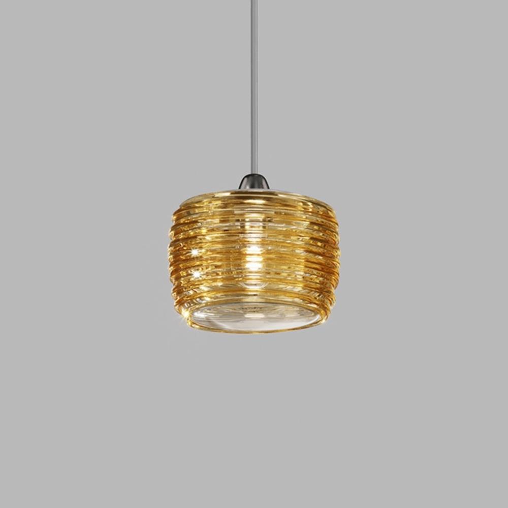 Vistosi Damasco C Pendant Crystal Amber Clear Designer Pendant Lighting