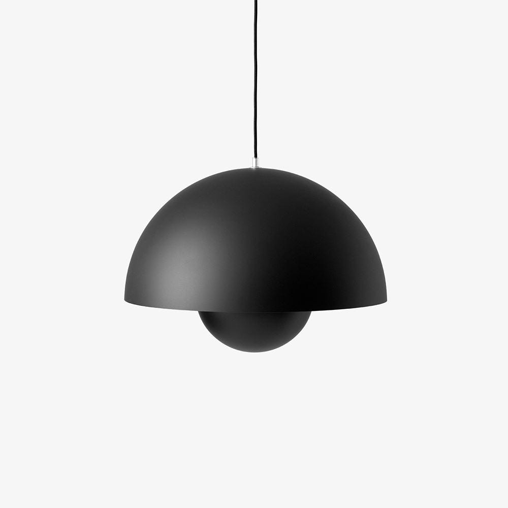 Tradition Vp2 Flowerpot Pendant Matt Black Designer Pendant Lighting