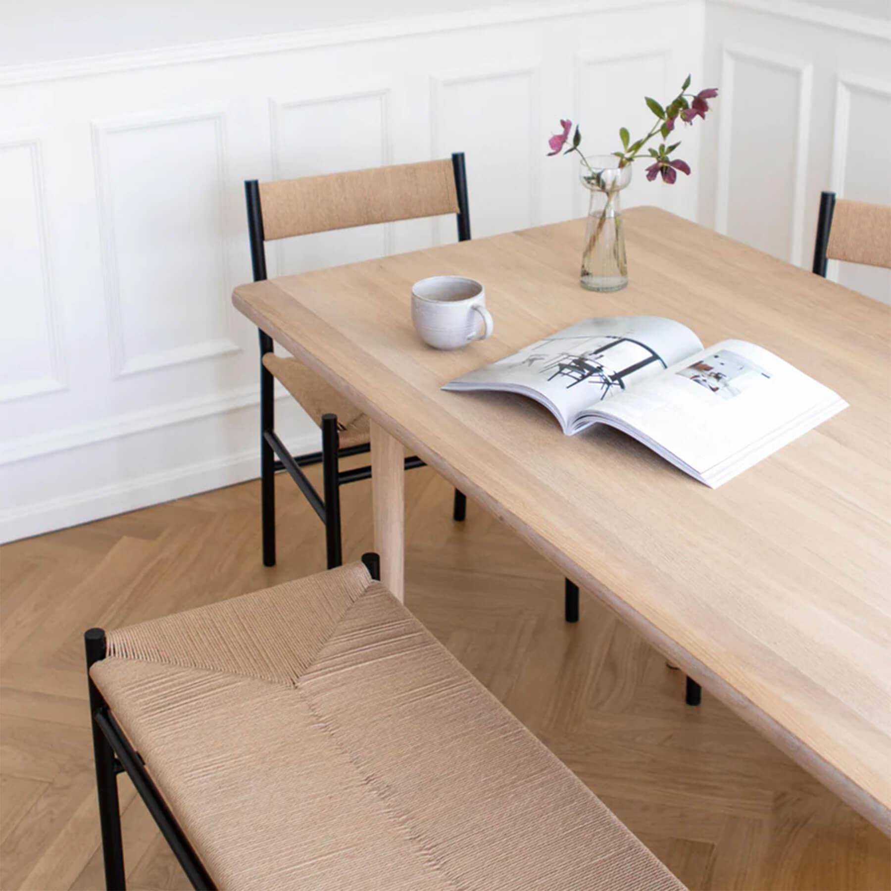 Make Nordic Holmen Rectangular Dining Table Small White Oil Oak Length 220cm Width 100cm With 2 Extra Leaves Light Wood Designer Furniture Fr