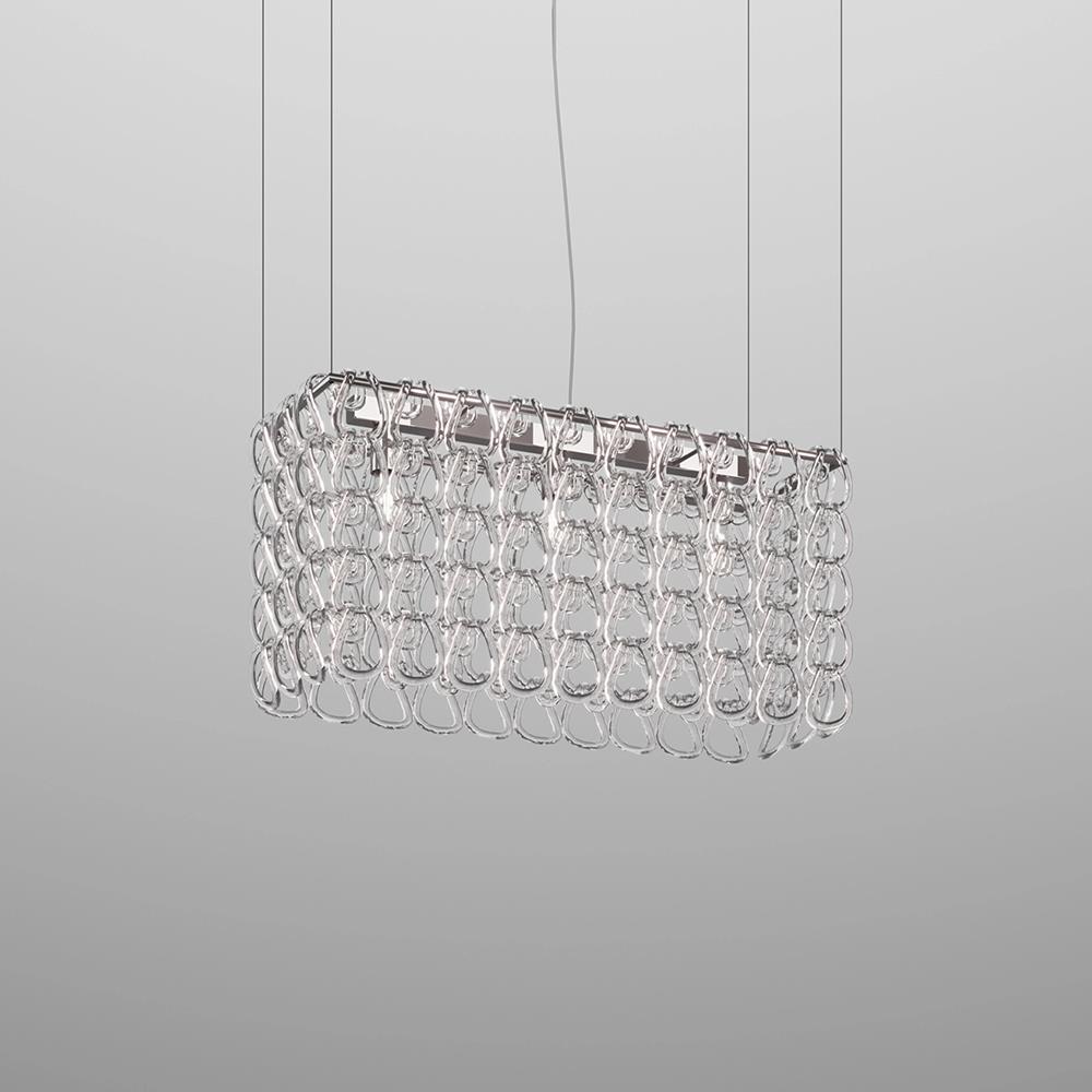 Vistosi Minigiogali Pendant Re2 Transparent Crystal Clear Designer Pendant Lighting