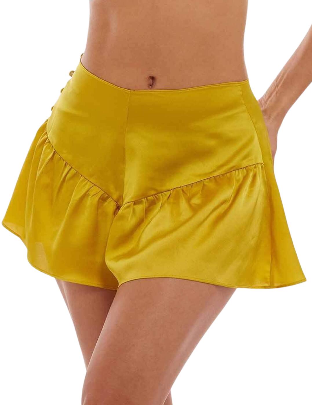 Feel glamorous this season with these Bettie Page French knickers. These French knickers come with a fitted high-rise waist due to the 5-button side closure for a secure and flattering fit. This piece features gathering that creates a playful flare at the legs to further accentuate your silhouette making this an iconic statement piece.  Luxe French knicker 5-button side opening Fitted high-rise waist Gathered detailing Country of origin: China Composition: 97% Polyester &pipe; 3% Elastane Listed in UK sizes  58870-103404-1358033 BP109 Short Brief