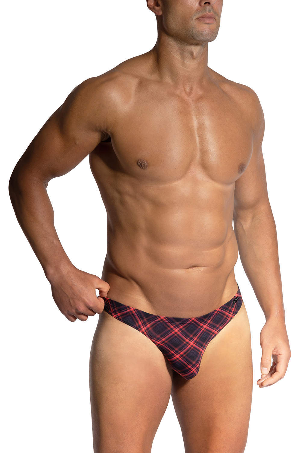 Olaf Benz RED2426 Mini String men’s underwear slip in fine silky plaid. Shop low rise male thong briefs from luxury designer brands. We ship worldwide
