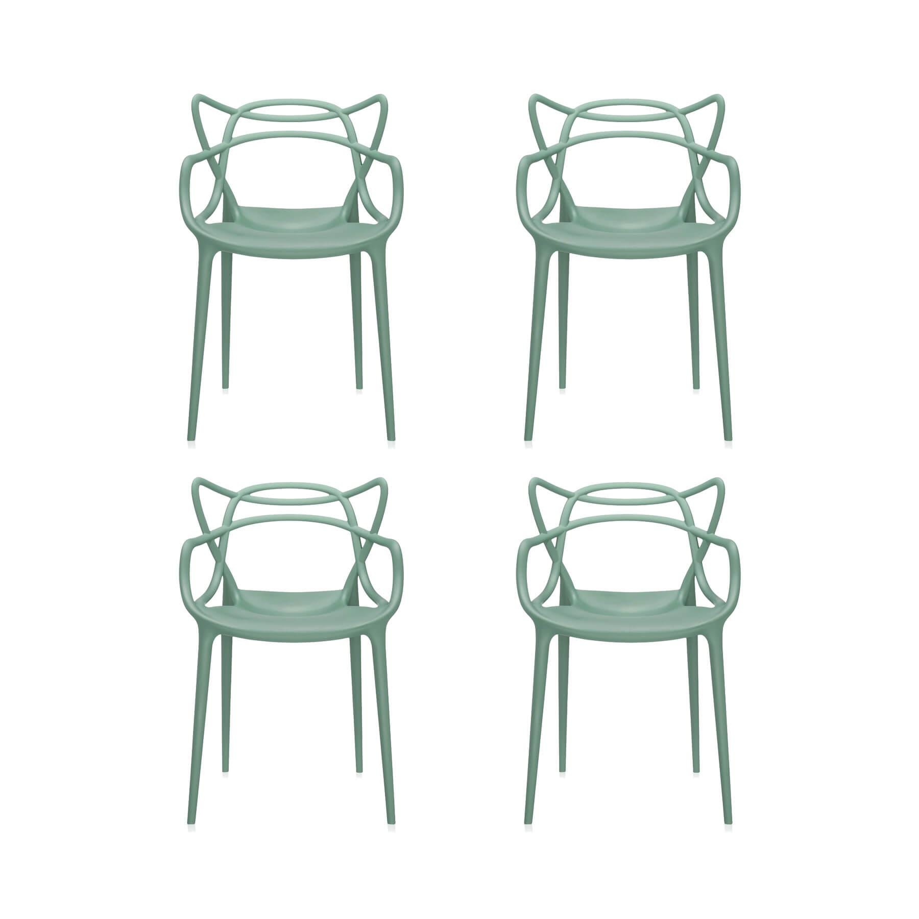 Kartell Masters Dining Chair Bundle Set Of 4 Chairs Sage Green Designer Furniture From Holloways Of Ludlow