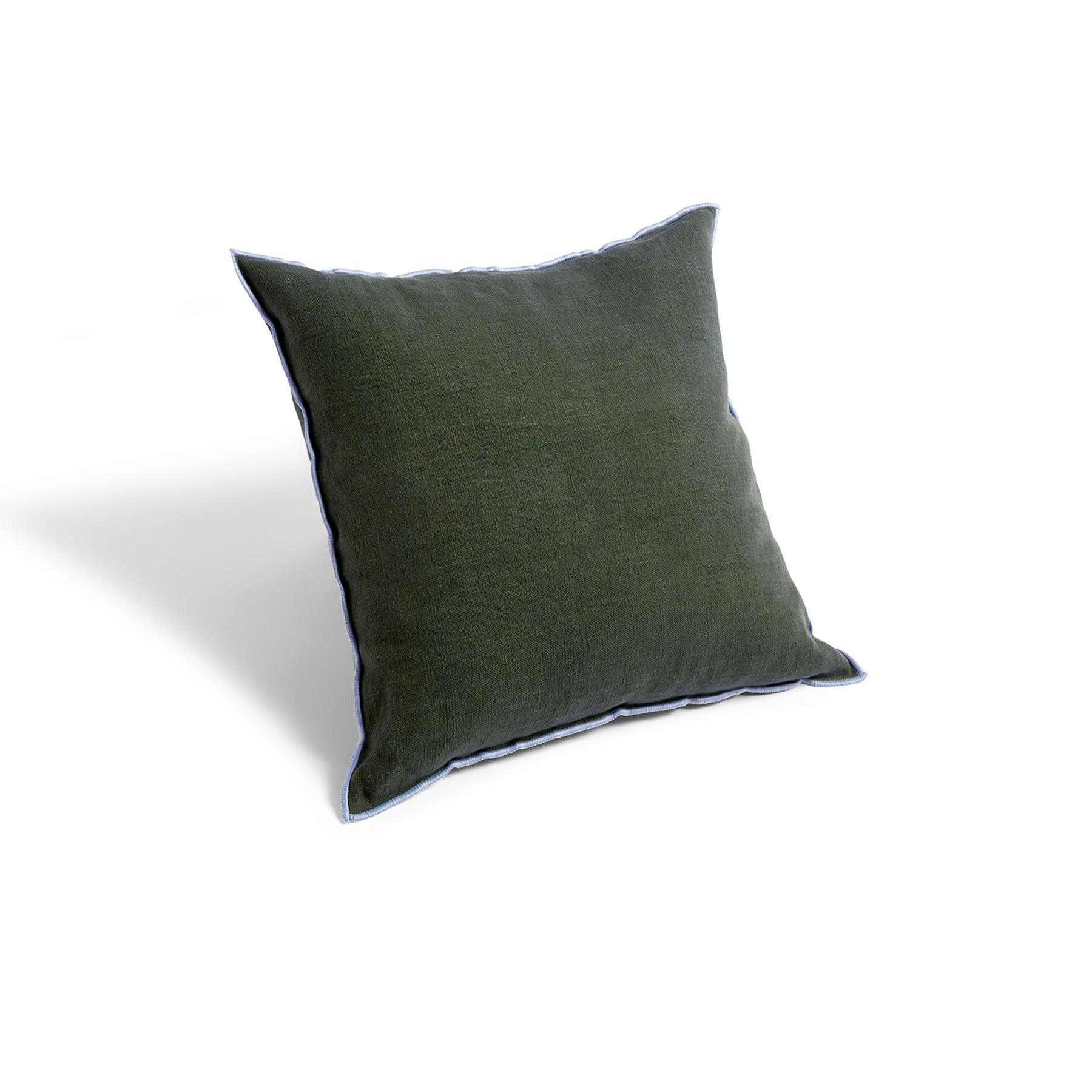 Hay Outline Cushion Moss Linen And Cotton Green