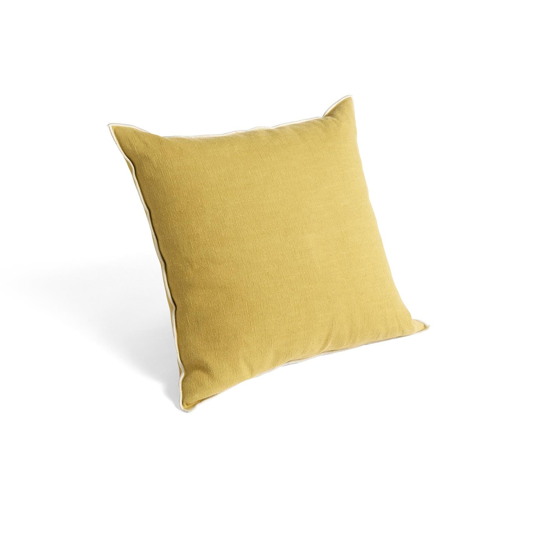 Hay Outline Cushion Mustard Linen And Cotton Yellow