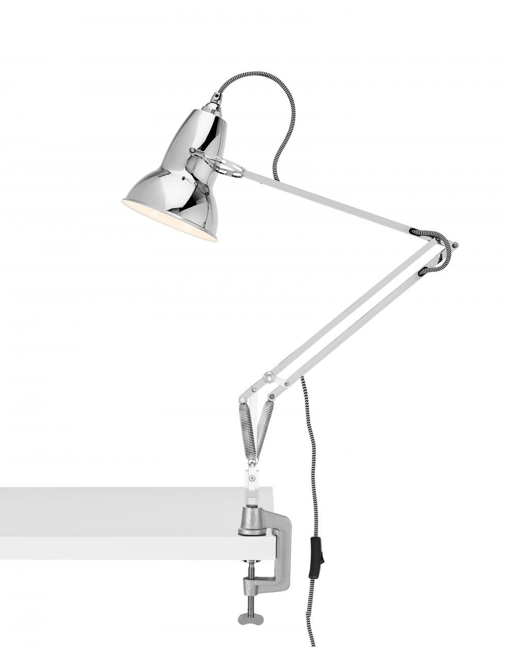Anglepoise Original 1227 Desk Lamp Bright Chrome Desk Clamp