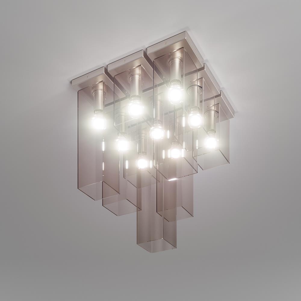 Tubes Cluster Ceiling Light Small Smoke Glass