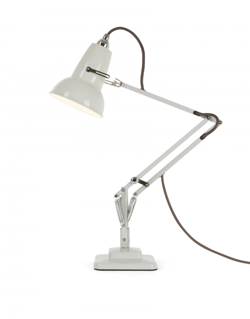 Anglepoise Original 1227 Mini Desk Lamp Linen White Weighted Base