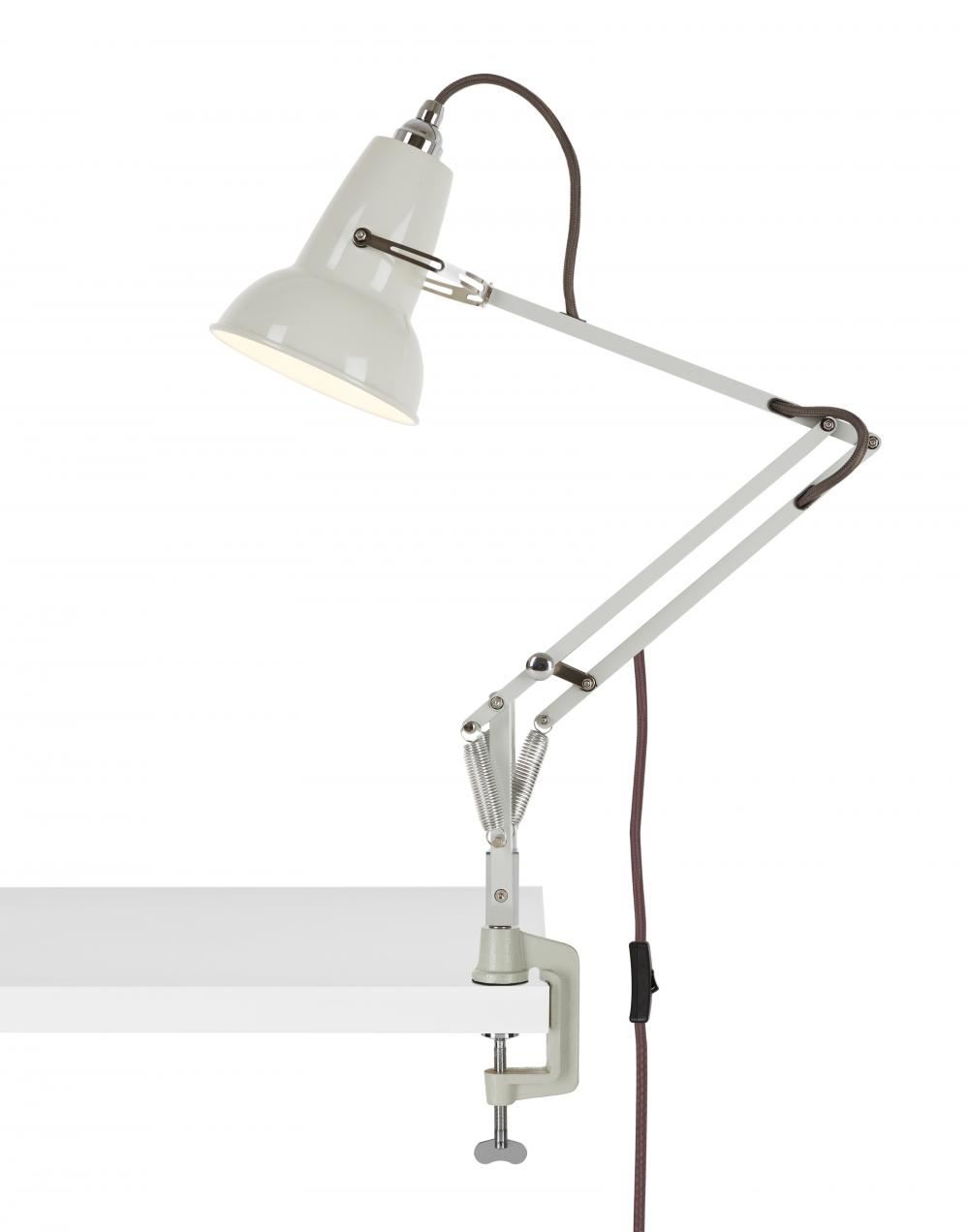 Anglepoise Original 1227 Mini Desk Lamp Linen White Desk Clamp