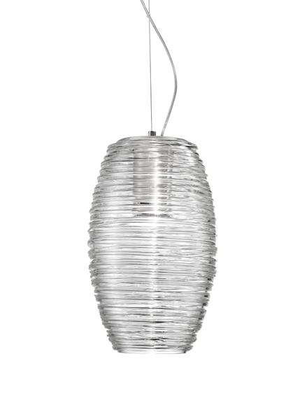 Vistosi Damasco M Pendant D Single Crystal Crystal Clear Designer Pendant Lighting