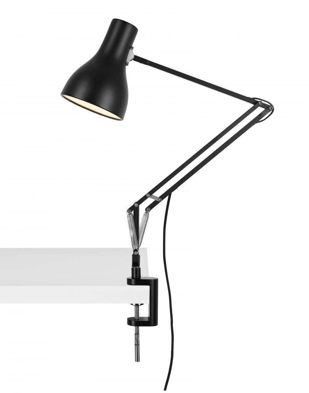 Anglepoise Type 75 Desk Lamp Jet Black Desk Clamp