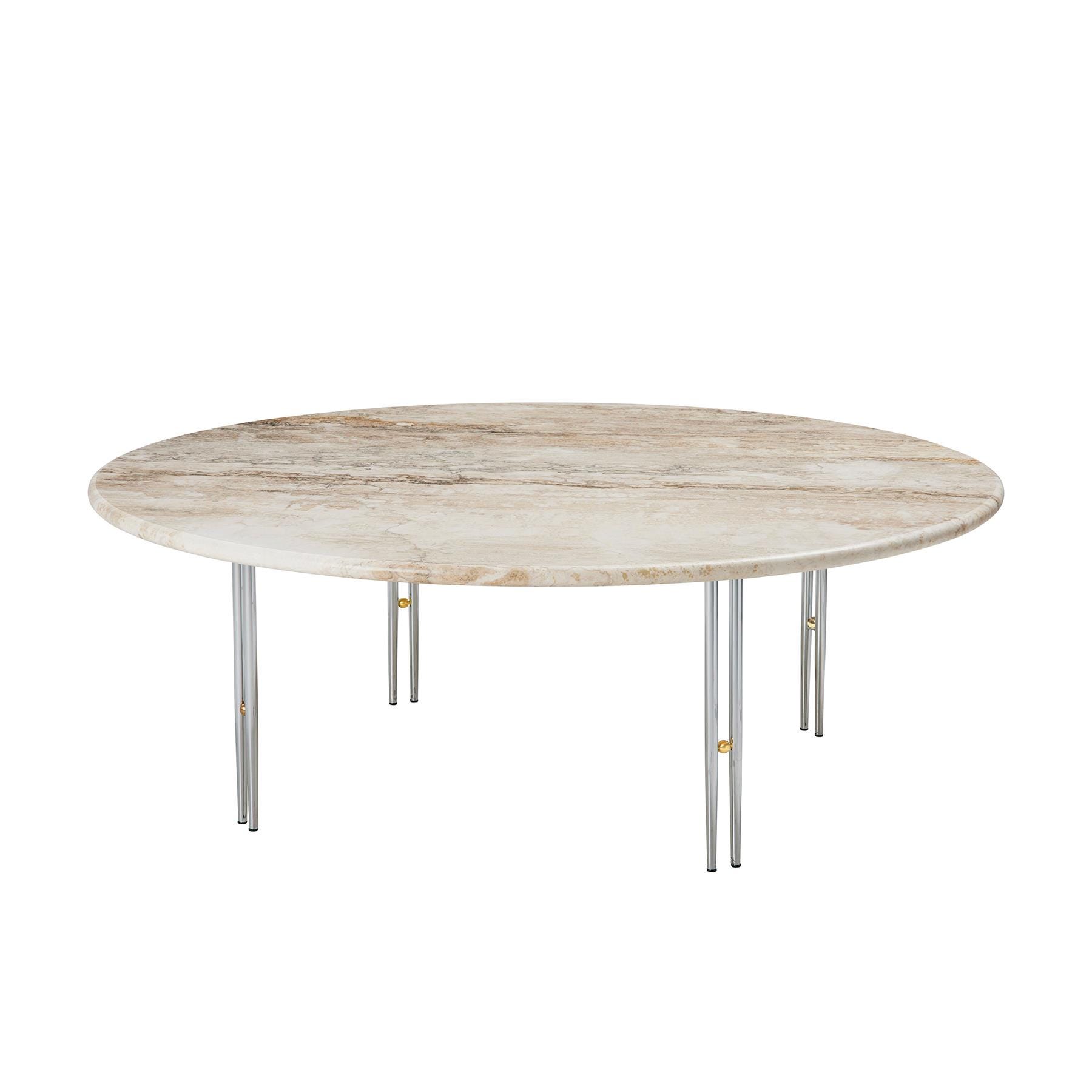 Gubi Ioi Coffee Table 100cm Chrome Base Rippled Beige Grey Designer Furniture From Holloways Of Ludlow