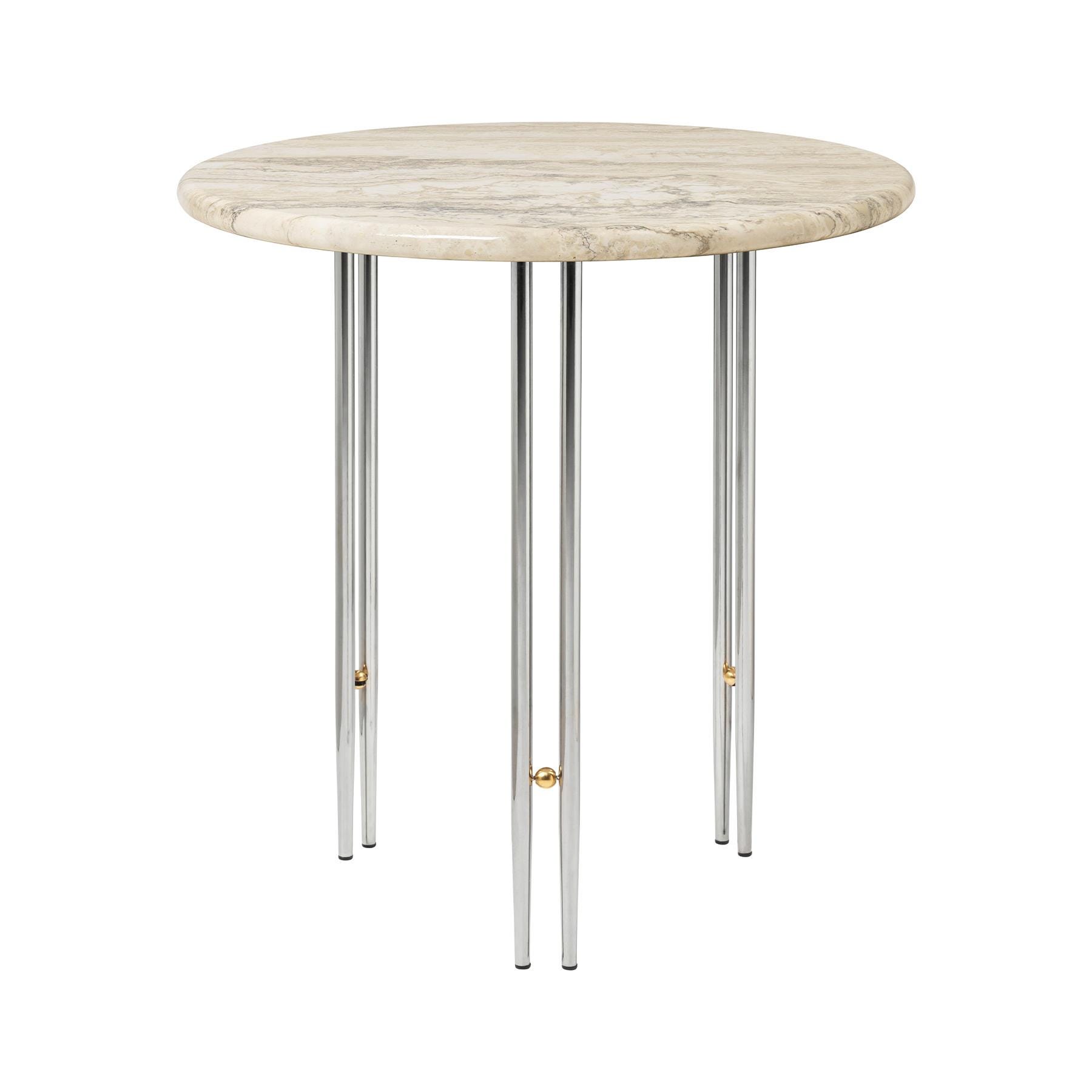 Gubi Ioi Coffee Table 50cm Chrome Base Rippled Beige Grey Designer Furniture From Holloways Of Ludlow