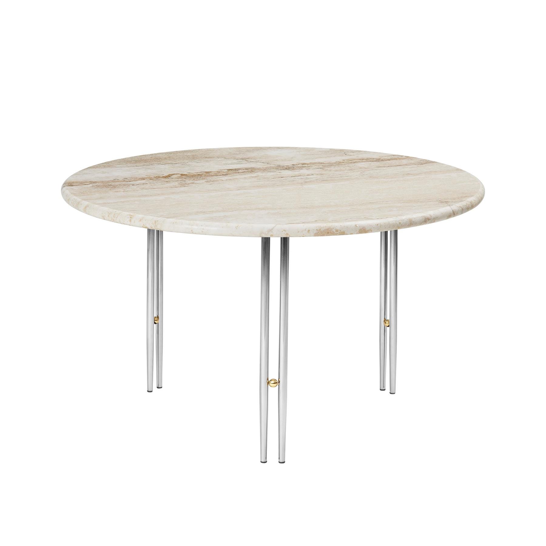 Gubi Ioi Coffee Table 70cm Chrome Base Rippled Beige Grey Designer Furniture From Holloways Of Ludlow