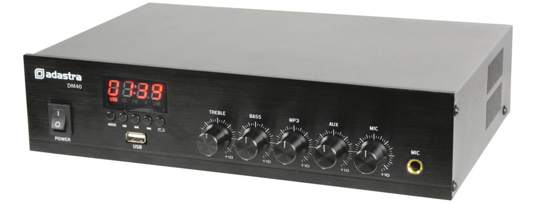 Image of Digital 100v Mixer-Amp with USB and FM Radio 40w