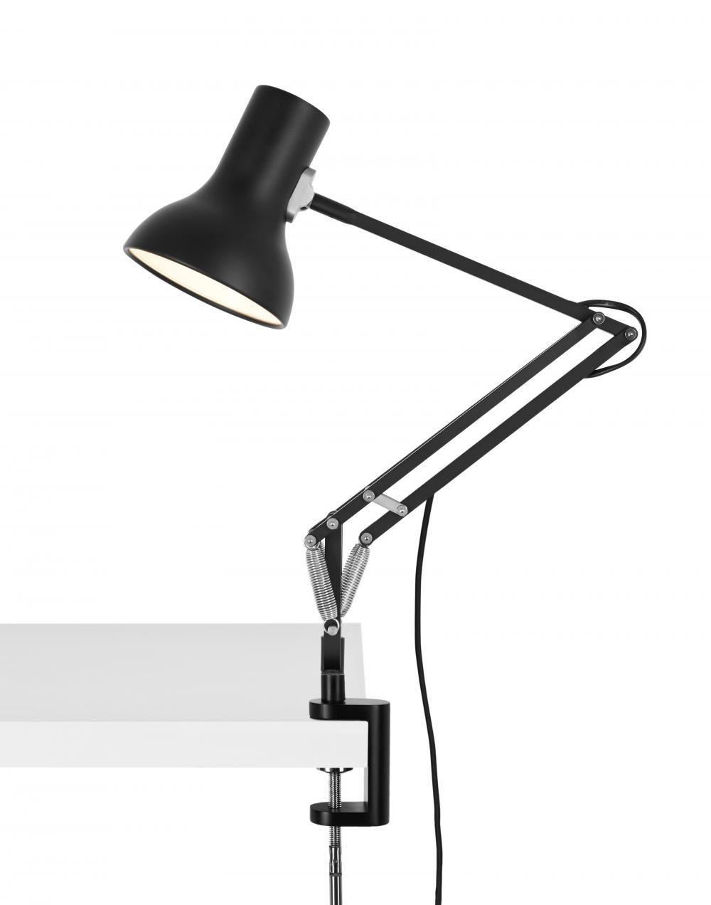Anglepoise Type 75 Mini Desk Lamp Jet Black Desk Clamp