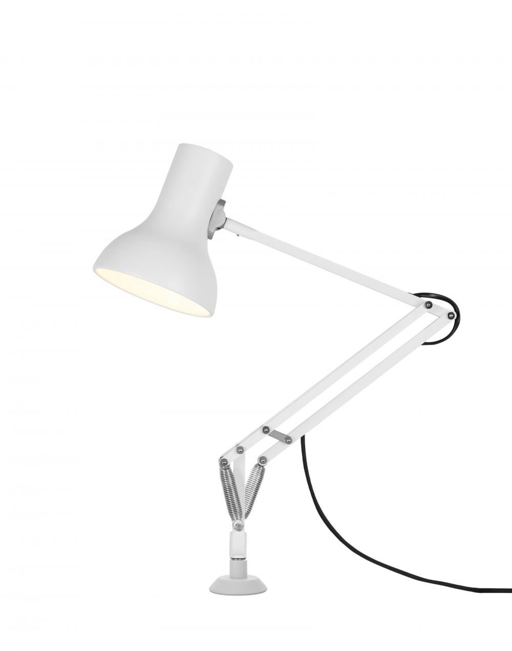 Anglepoise Type 75 Mini Desk Lamp Alpine White Desk Insert