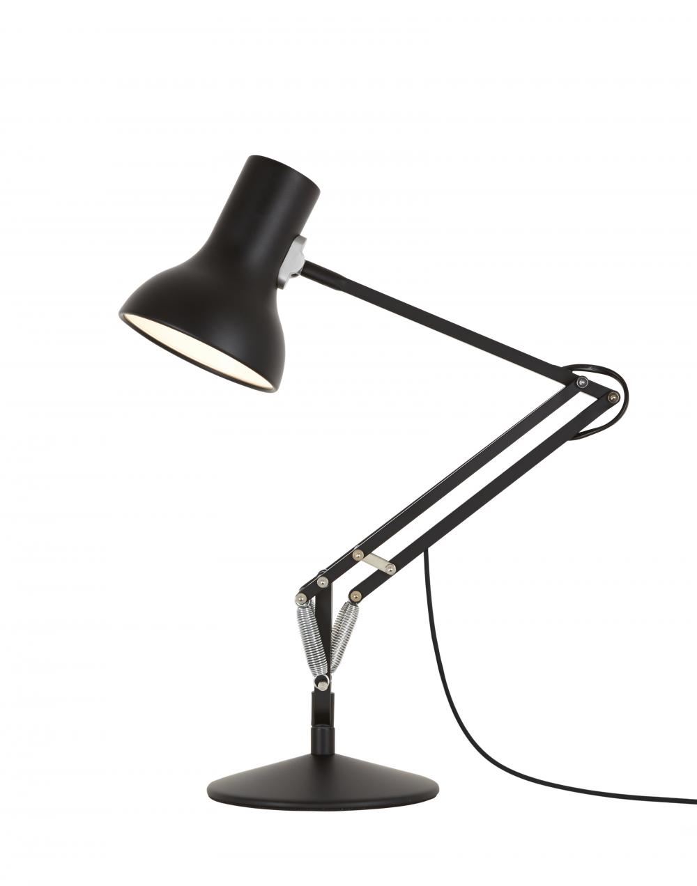 Anglepoise Type 75 Mini Desk Lamp Jet Black Weighted Base