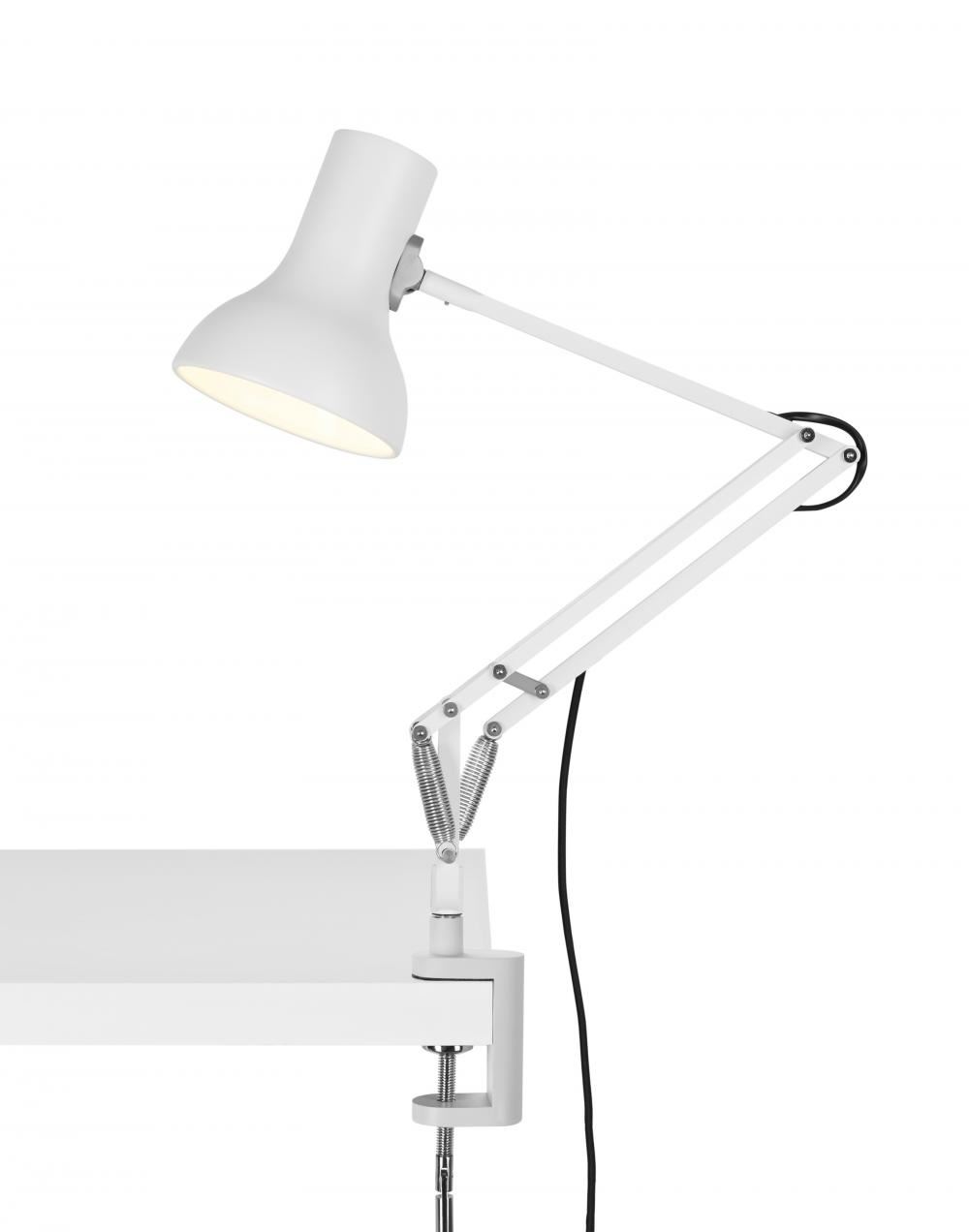 Anglepoise Type 75 Mini Desk Lamp Alpine White Desk Clamp