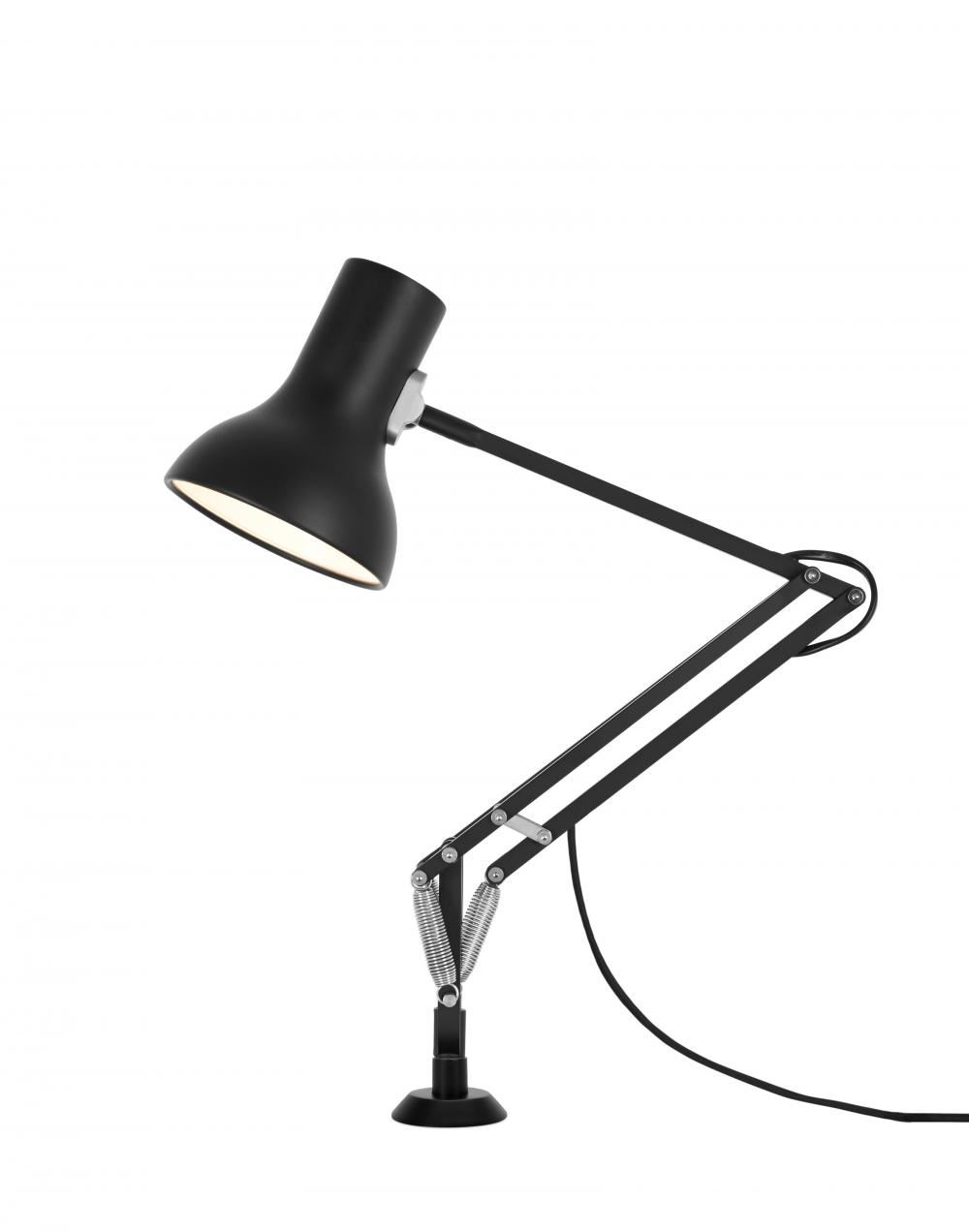 Anglepoise Type 75 Mini Desk Lamp Jet Black Desk Insert